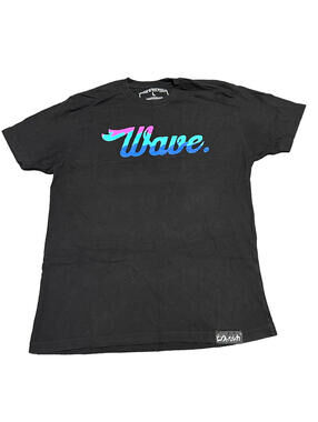 Pink Dolphin Shirt Men L Large Black Dolphin Wave Logo Graphic Tee Ocean